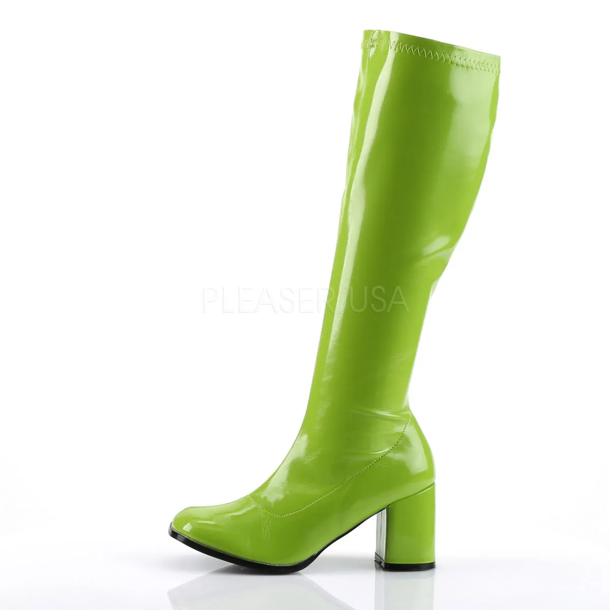 3 Inch Heel GOGO-300 Lime Green Pat