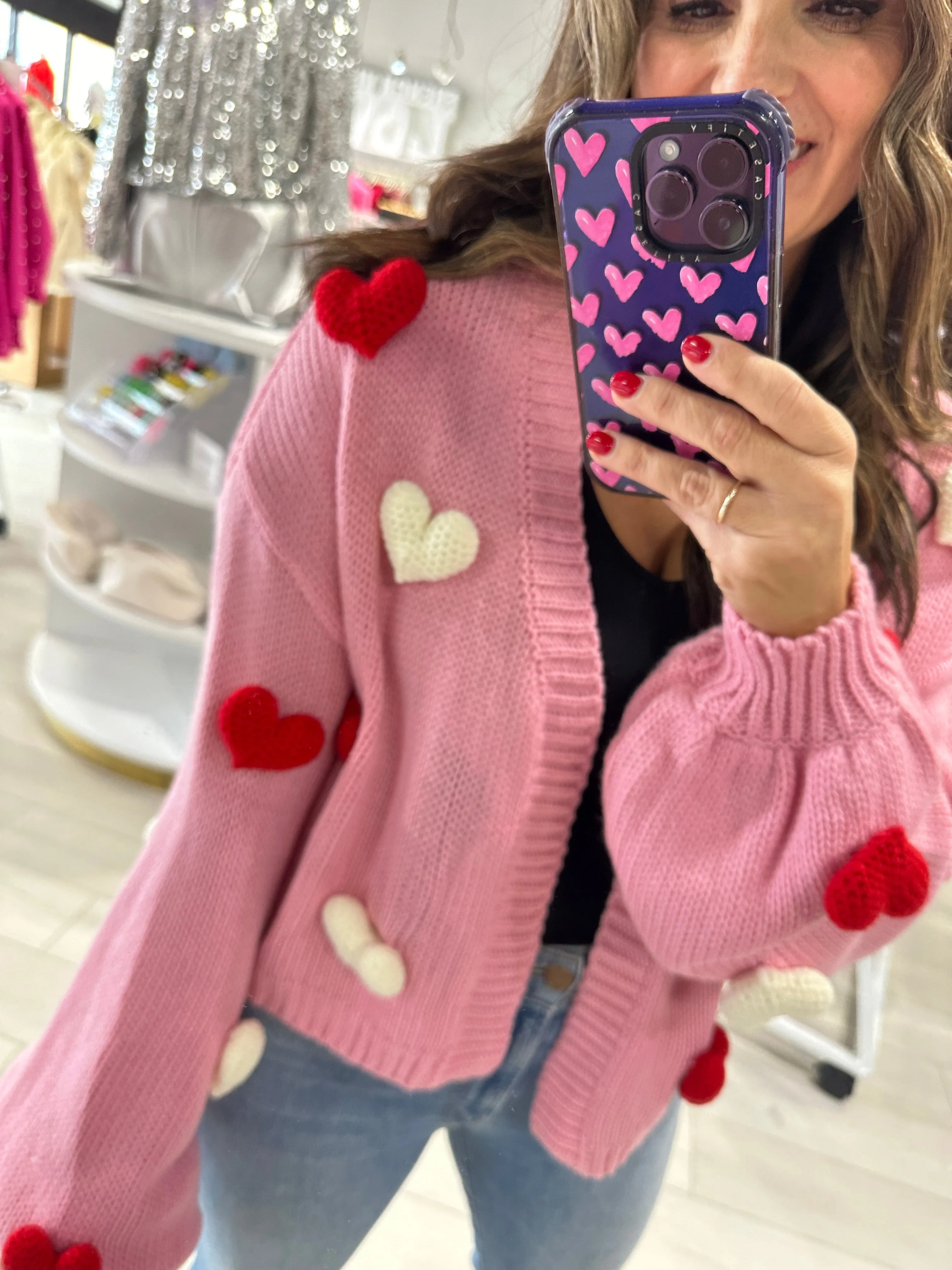 3D Heart Cardigan