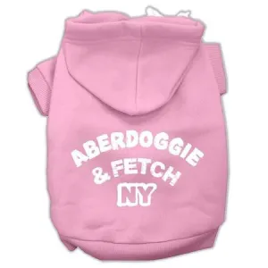 Aberdoggie Ny Screenprint Pet Hoodies Light Pink Size Sm (10)