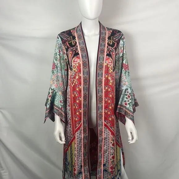 Alice  Olivia Multi Print Silk Reversible Jacket