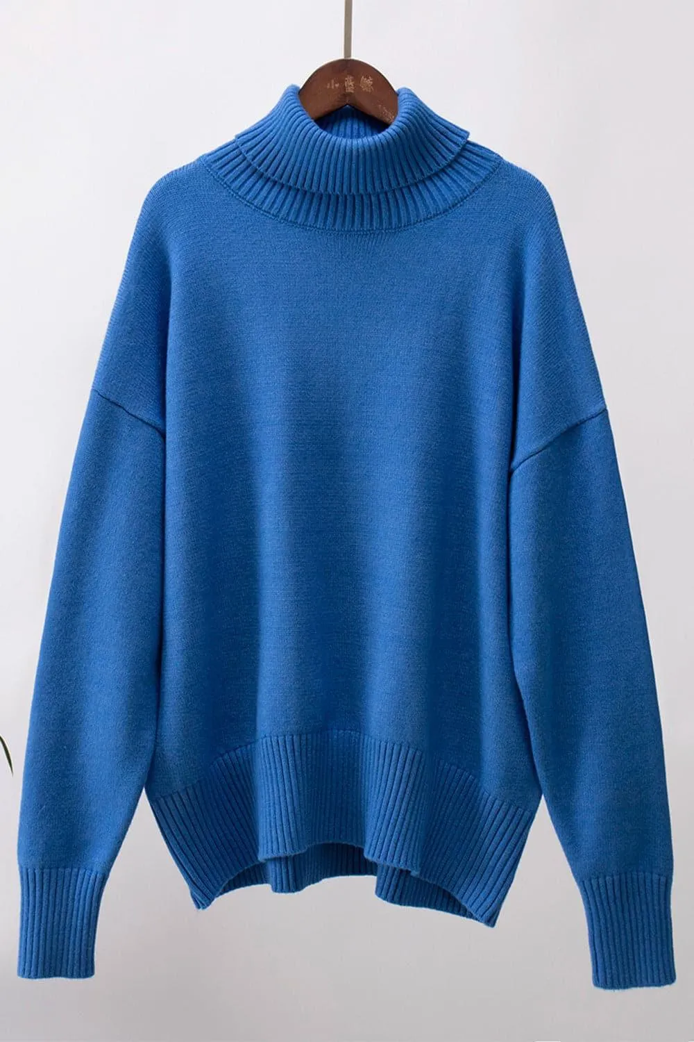 Angela Turtle Neck Dropped Shoulder Sweater