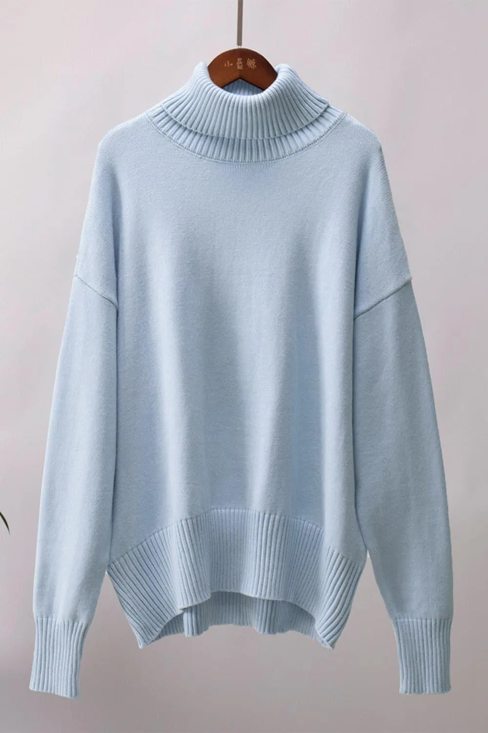 Angela Turtle Neck Dropped Shoulder Sweater