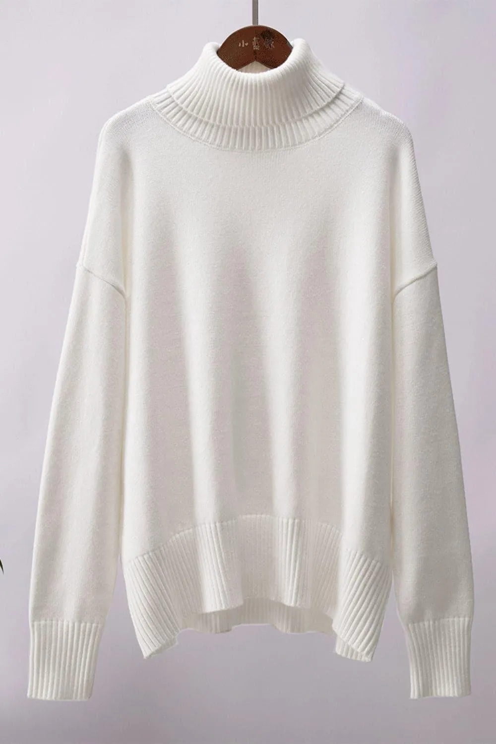 Angela Turtle Neck Dropped Shoulder Sweater