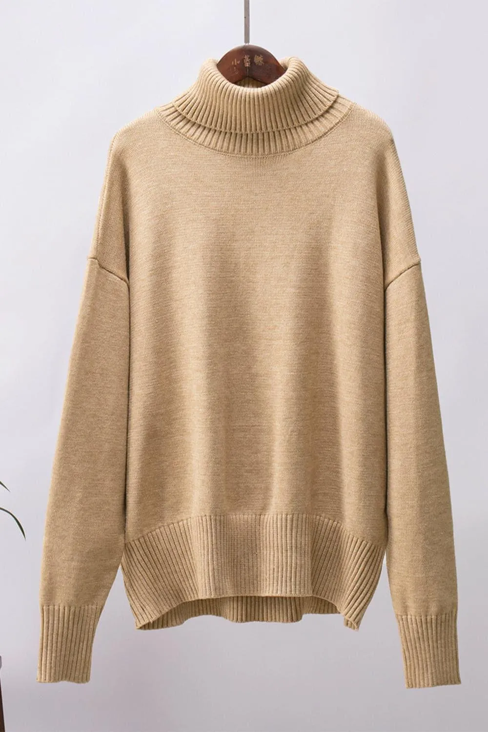 Angela Turtle Neck Dropped Shoulder Sweater