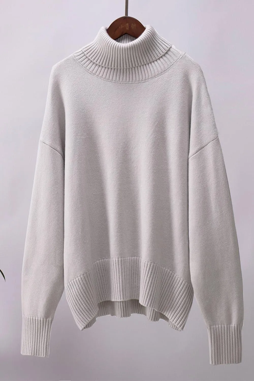 Angela Turtle Neck Dropped Shoulder Sweater