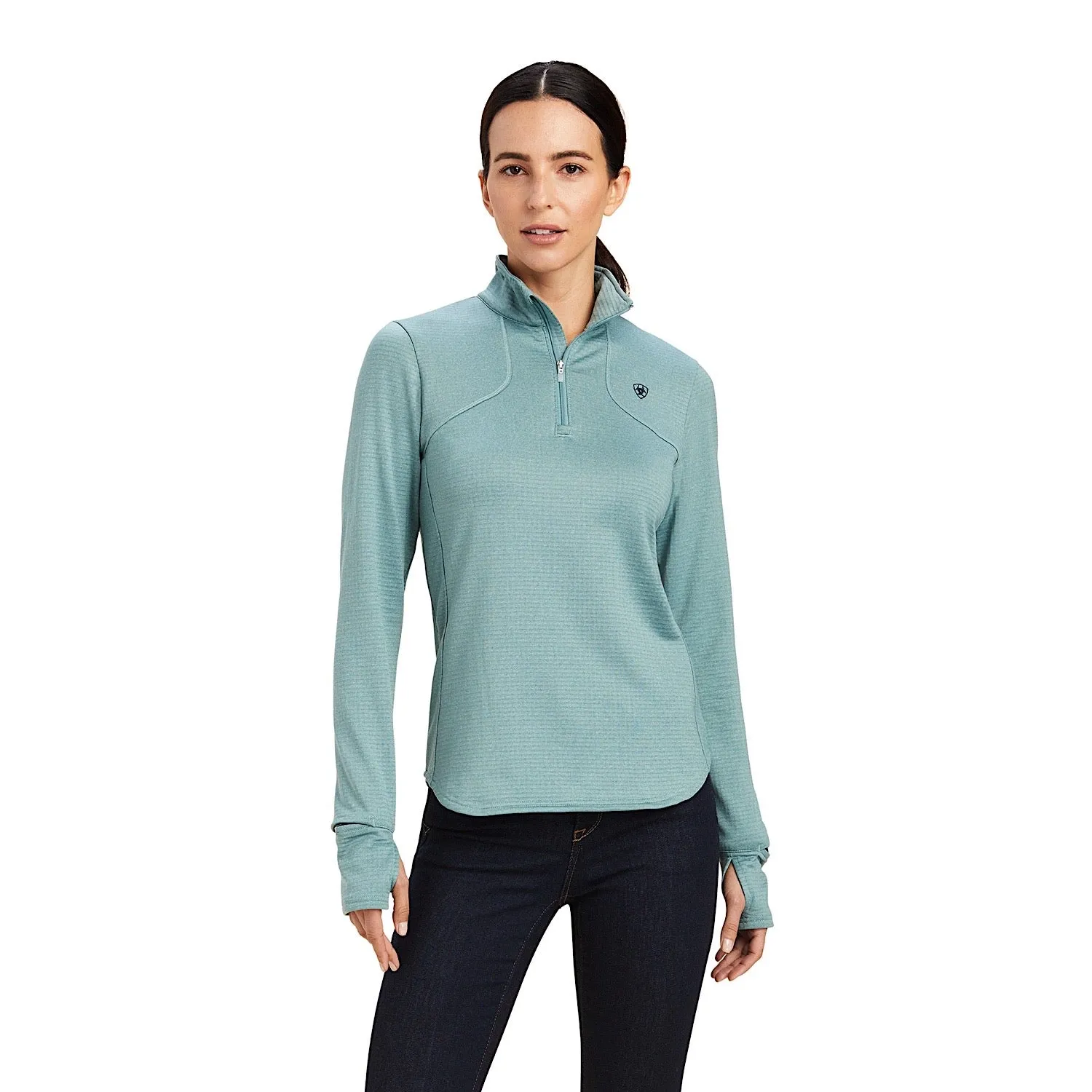 Ariat Womens Gridwork 1/4 Zip Baselayer Arctic