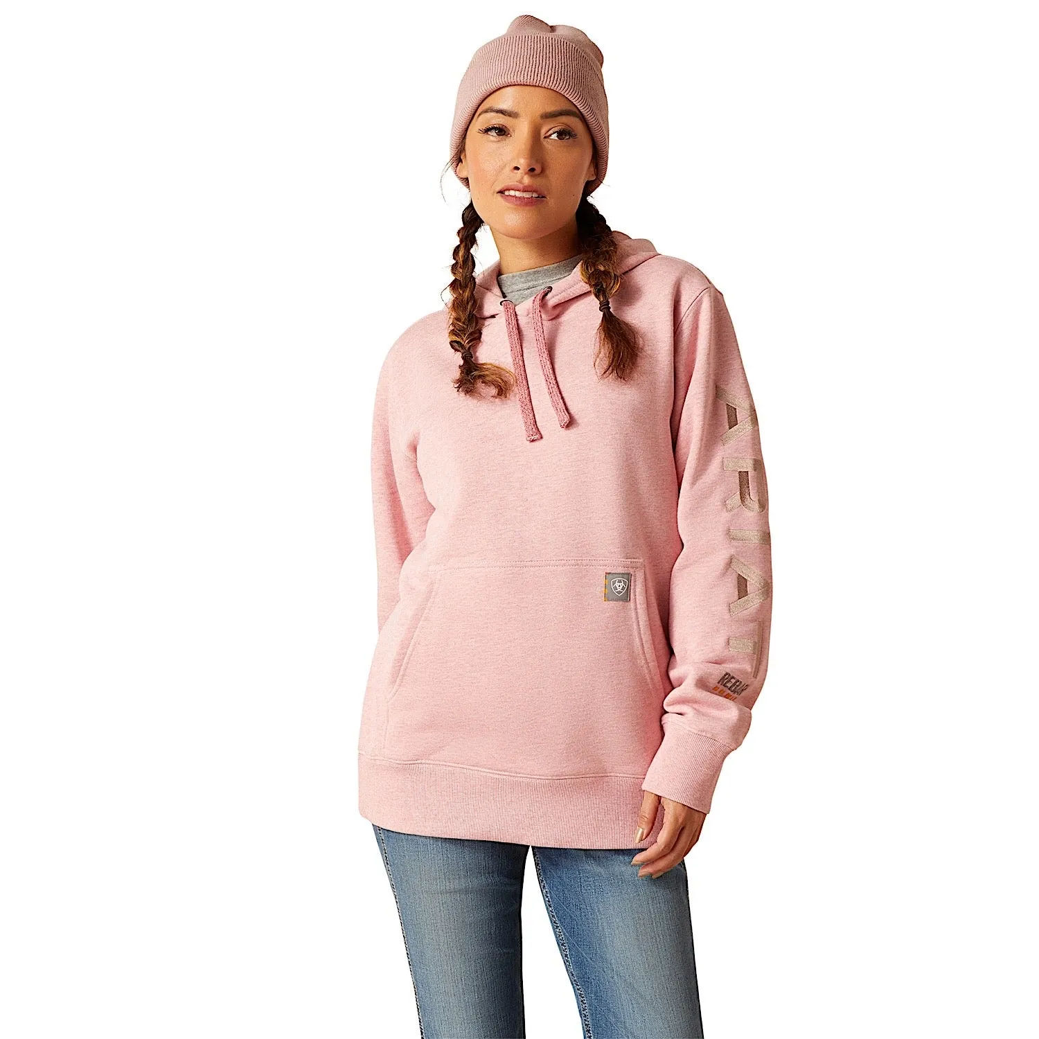 Ariat Women's Rebar Graphic Hoodie - Mauve Glow Heather