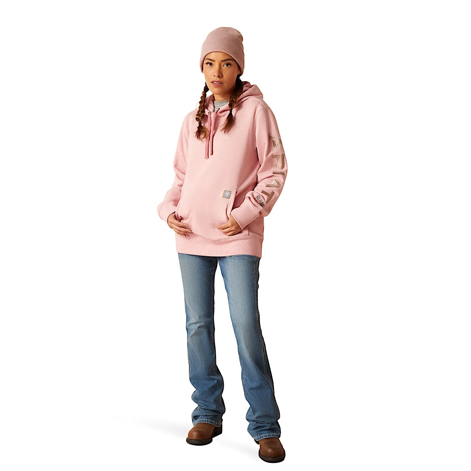 Ariat Women's Rebar Graphic Hoodie - Mauve Glow Heather