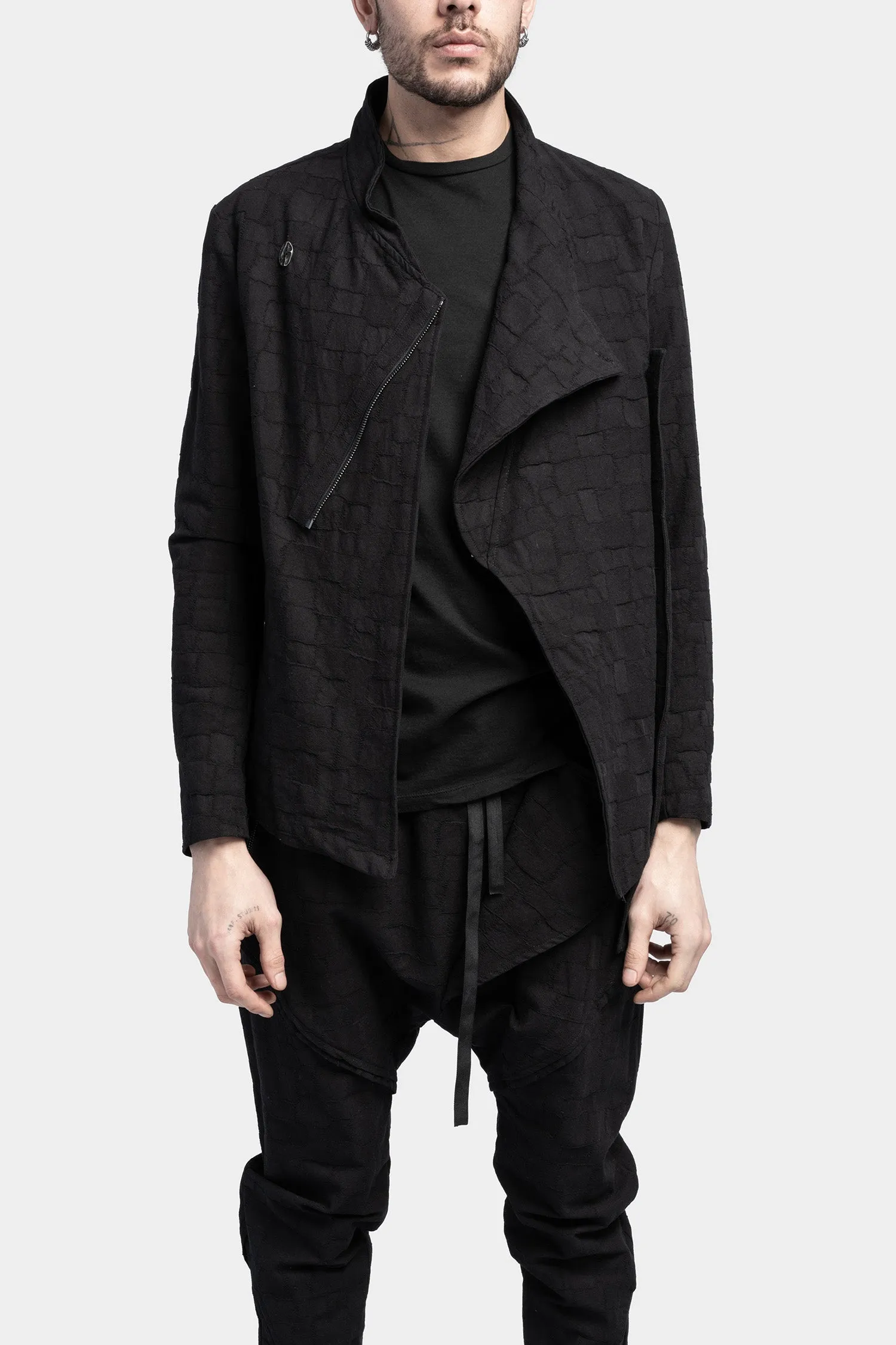 Asymmetrical front closure jacket