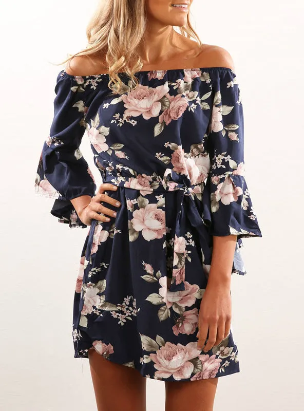 Backless Floral Print Summer Dress Sundress