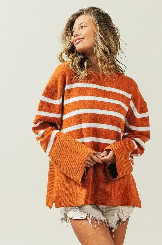 BiBi Callie Ribbed Hem Stripe Sweater