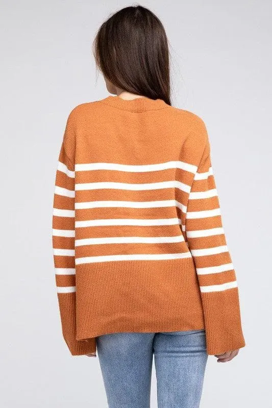 BiBi Callie Ribbed Hem Stripe Sweater