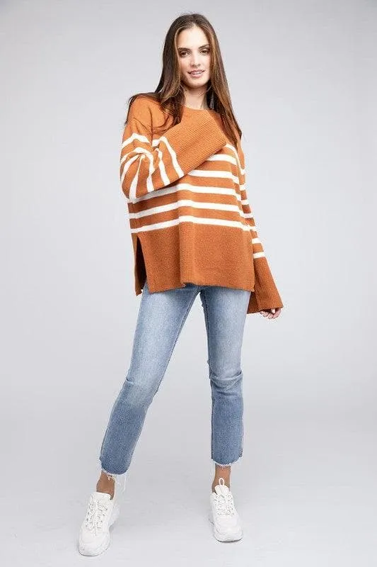 BiBi Callie Ribbed Hem Stripe Sweater