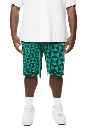 Big and Tall - Jacquard Knit Shorts - Green