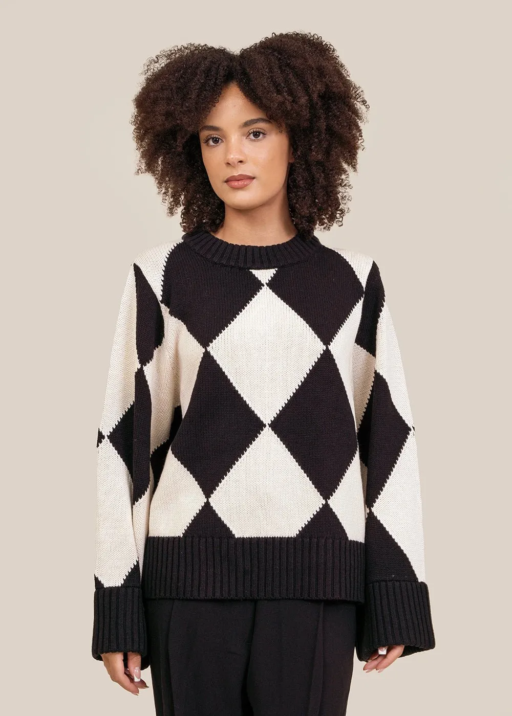 Black/White Aren Sweater