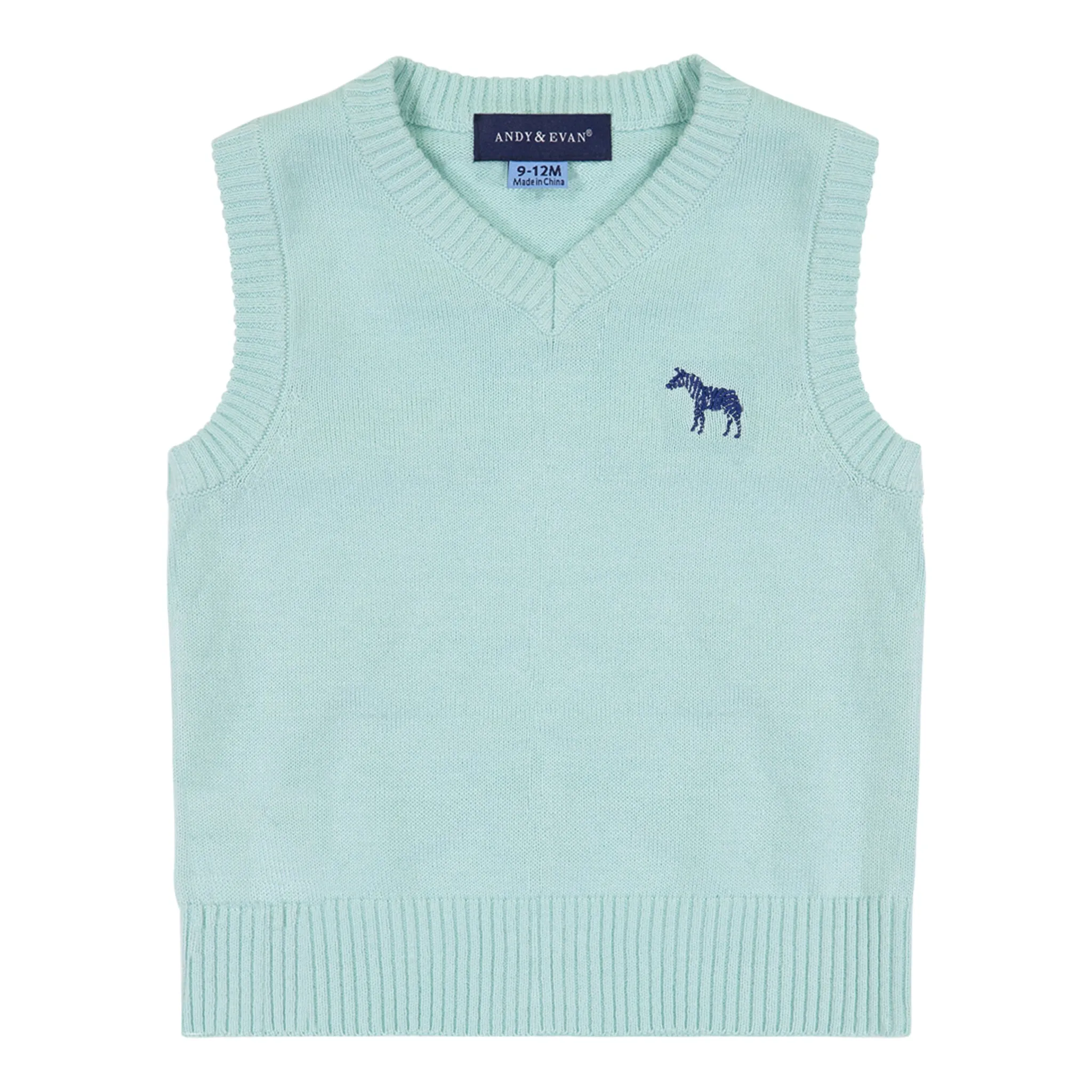 Boys Teal Sweater Vest Set