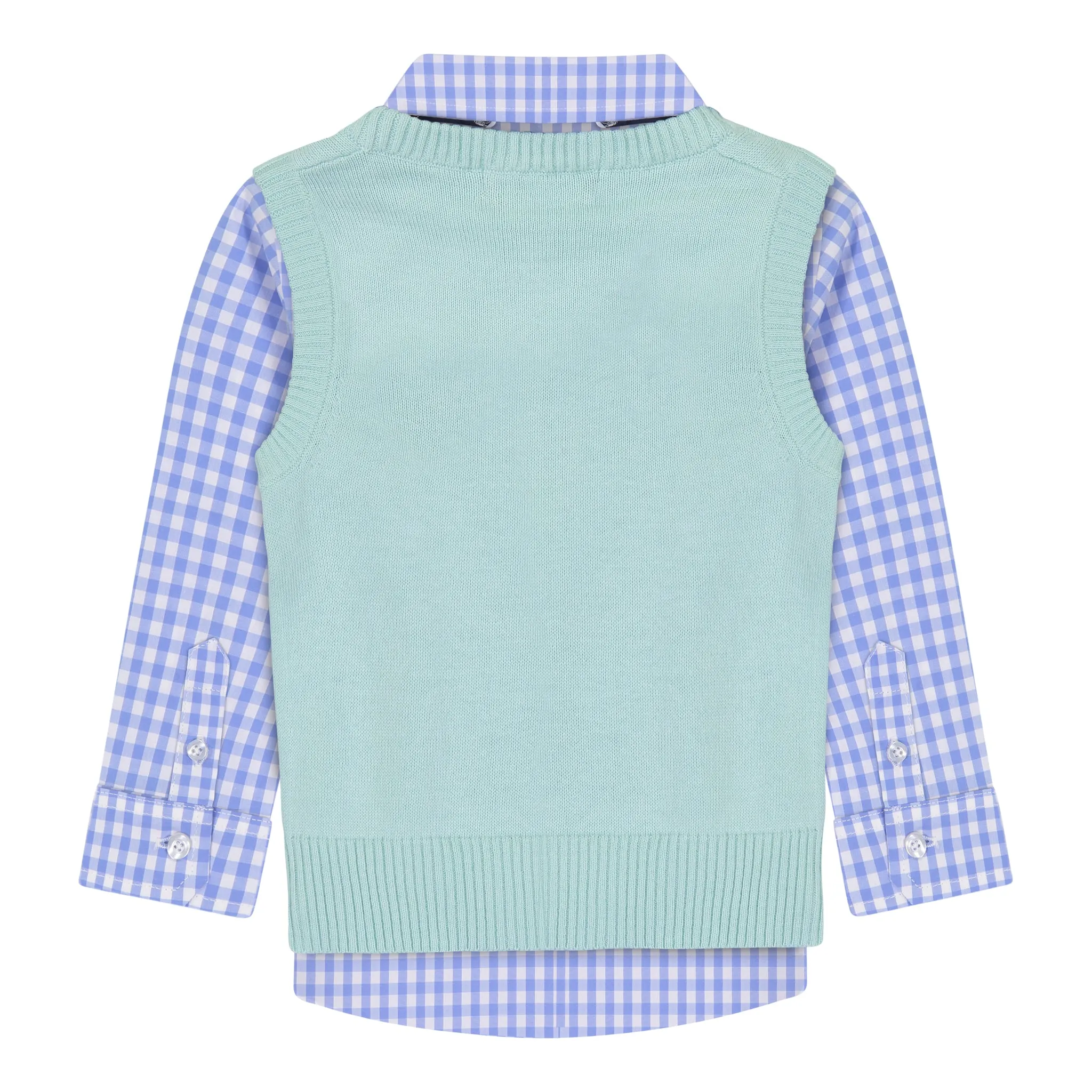 Boys Teal Sweater Vest Set