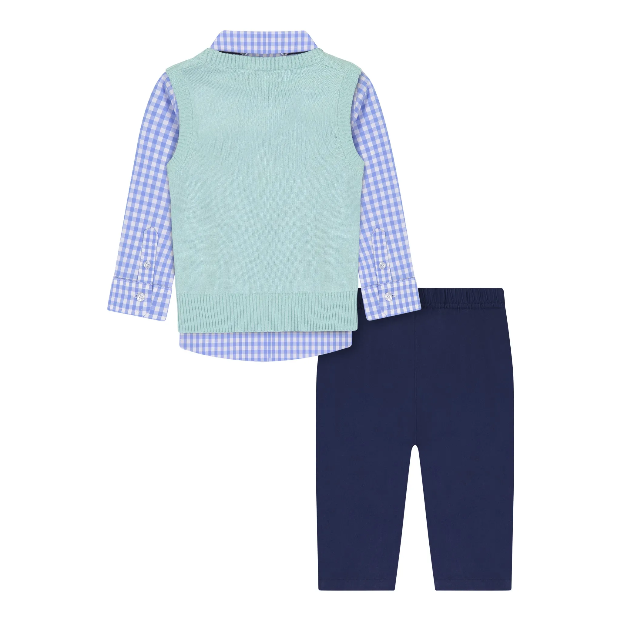 Boys Teal Sweater Vest Set