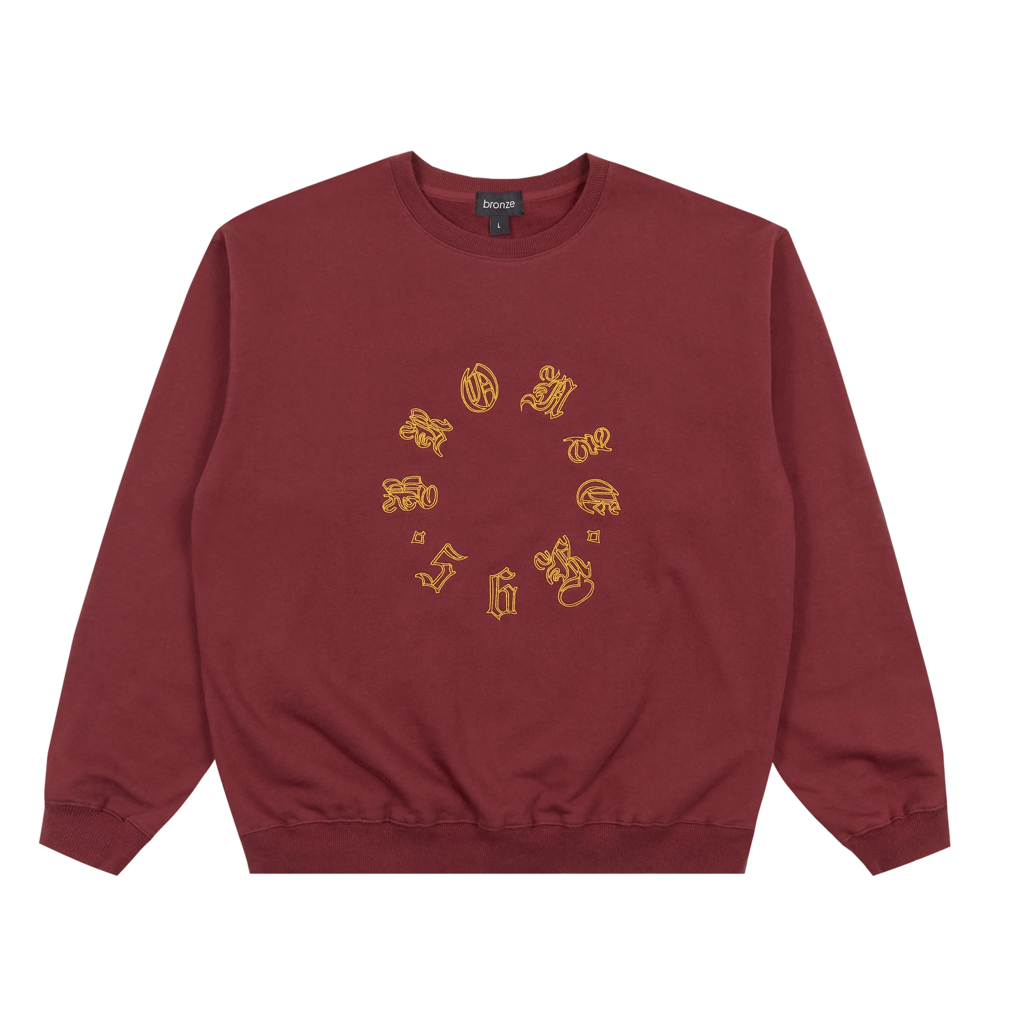 Bronze 56k Old E Circle Crewneck Sweater - Burgundy