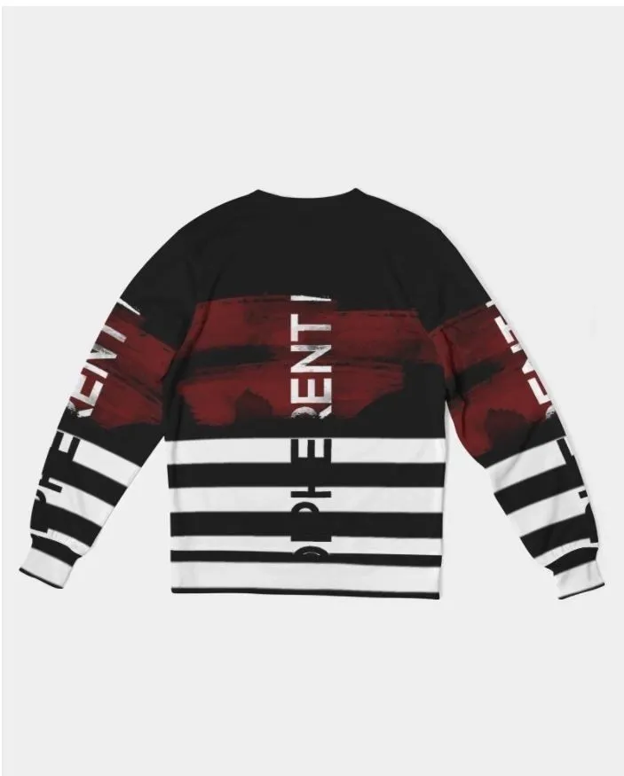 Brush Stripe French Terry Crewneck Pullover