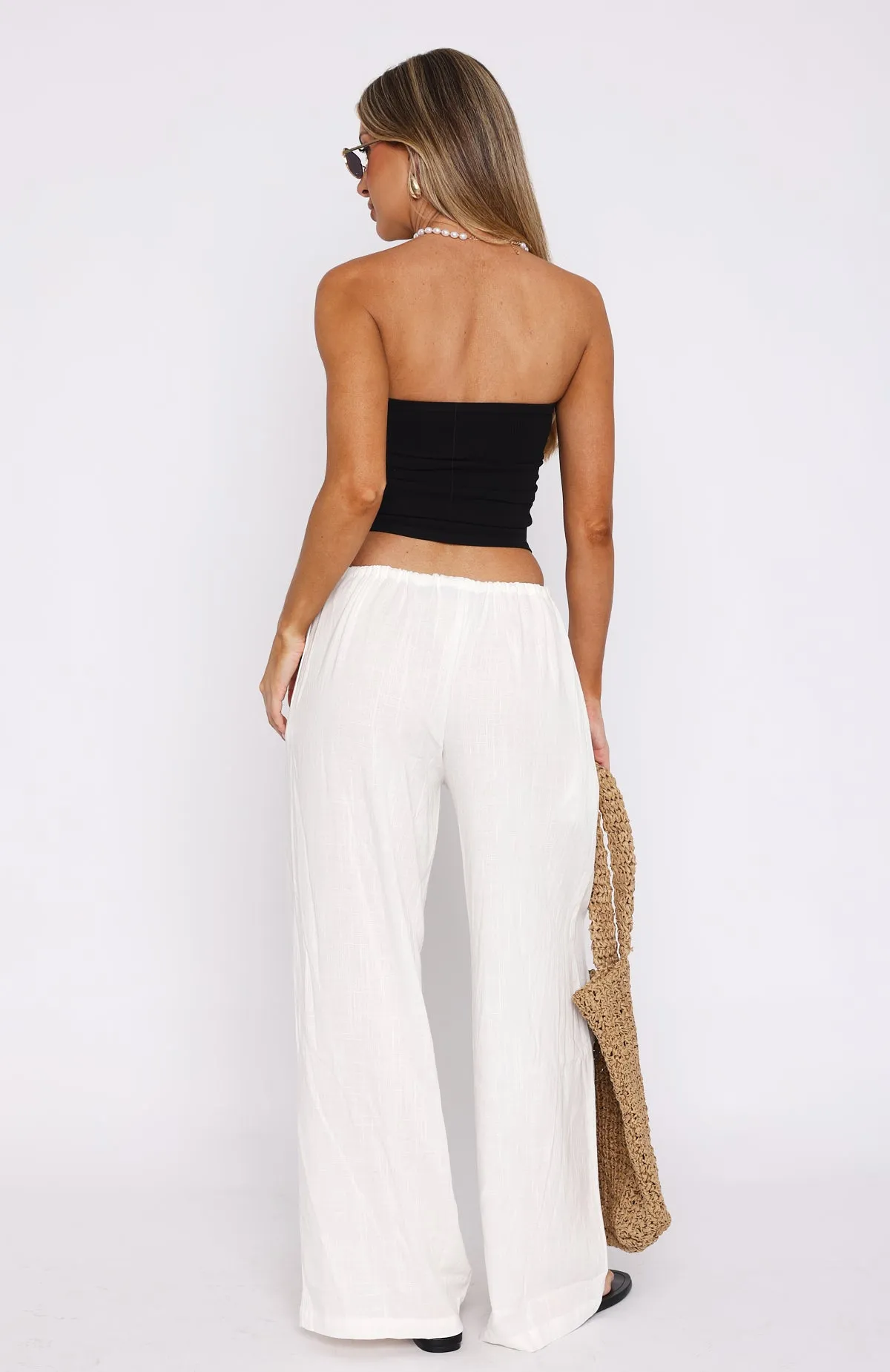 Burning Love Linen Pants White