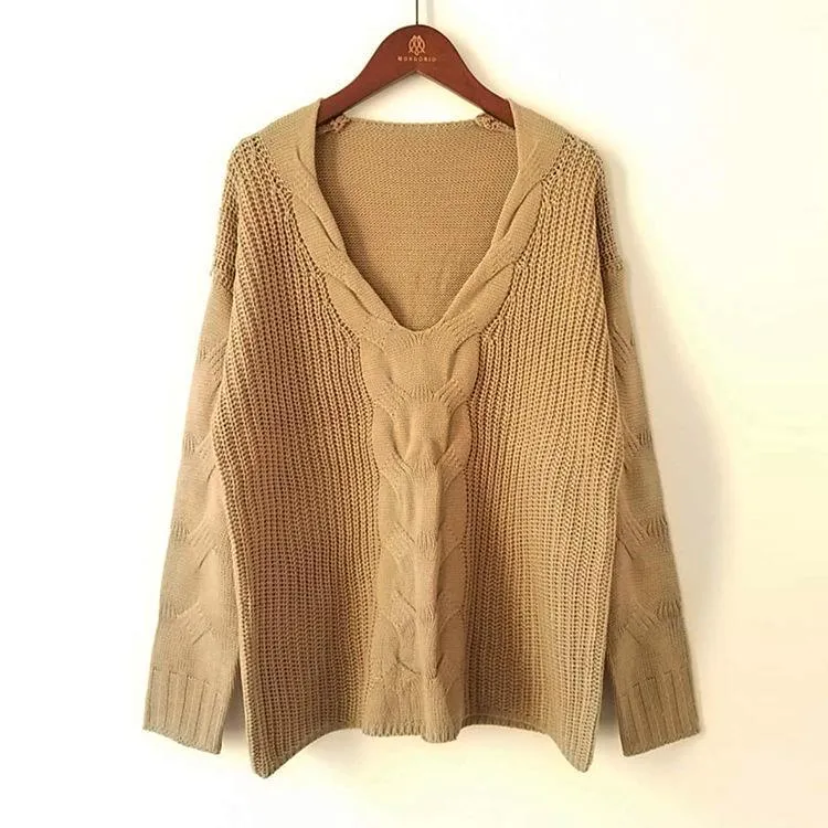 CABLE-KNIT & WOVEN BLEND SWEATER