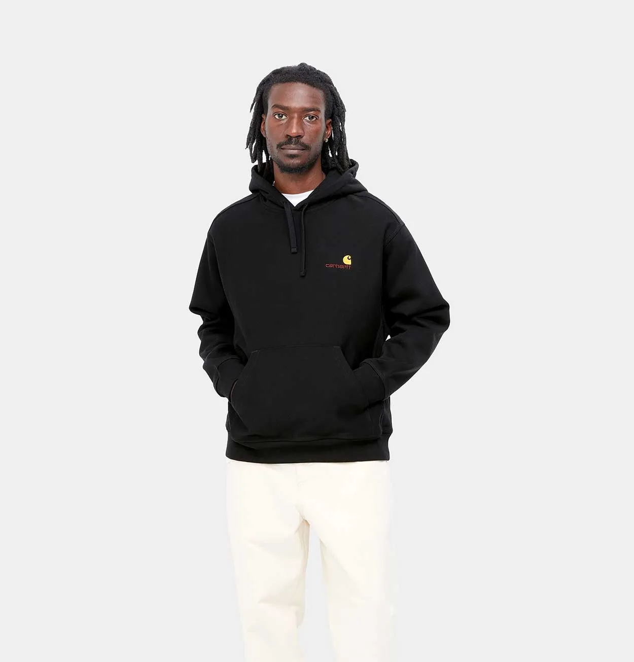 Carhartt WIP Hooded American Script Sweatshirt in Black