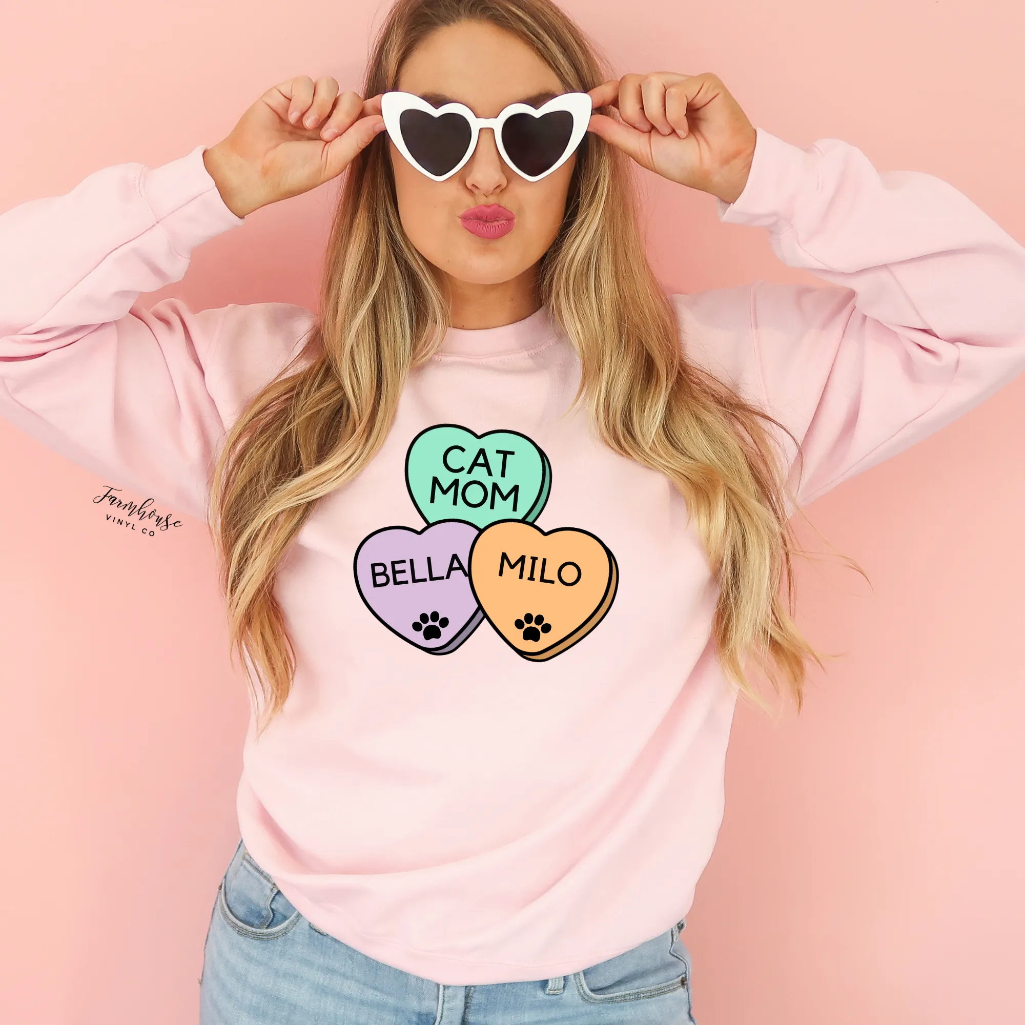 Cat Parent Conversation Hearts Shirt