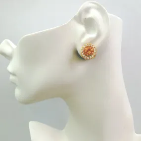 Citrine Round & White Zircon Earring Jacket Separates Earrings