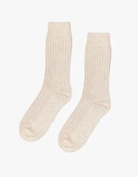 Colorful Merino wool Blend sock Ivory white