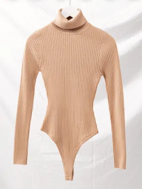 Corrine Turtleneck Ribbed Sweater Bodysuit