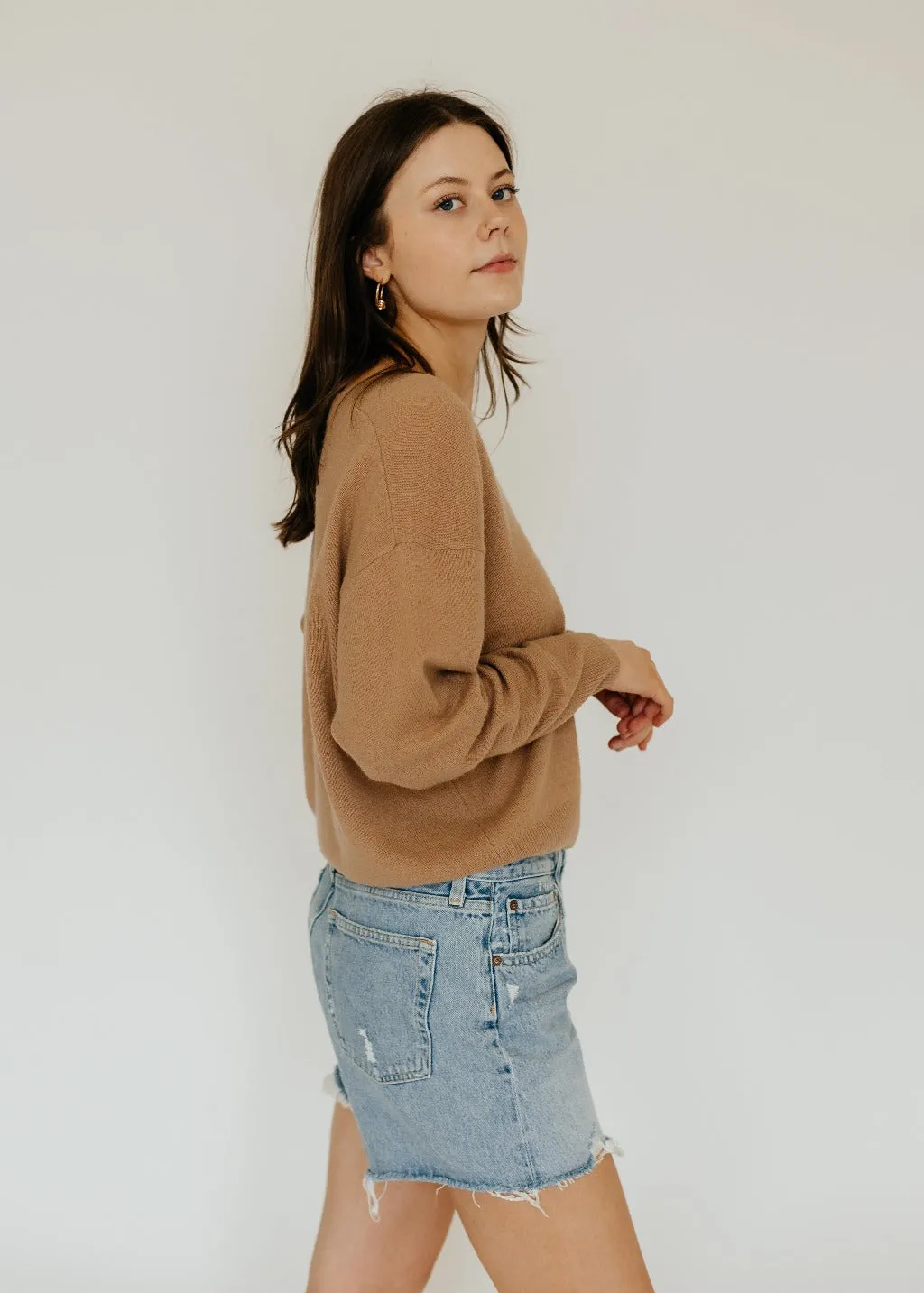 CRUSH Cashmere Malibu V 2.0 Sweater in Camel