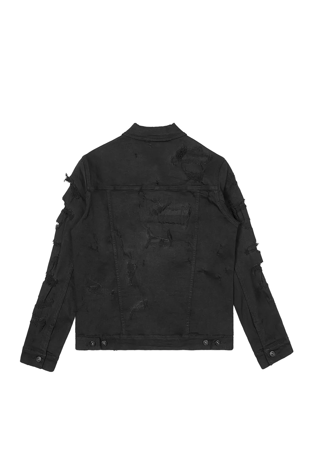 Distressed Rip & Repair Jean Jacket - Black