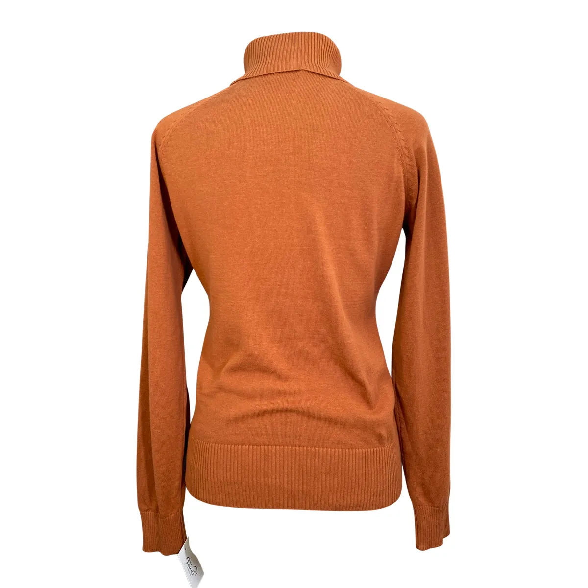 Equestrian Stockholm Knitted Polo Top in Copper - Women's Medium