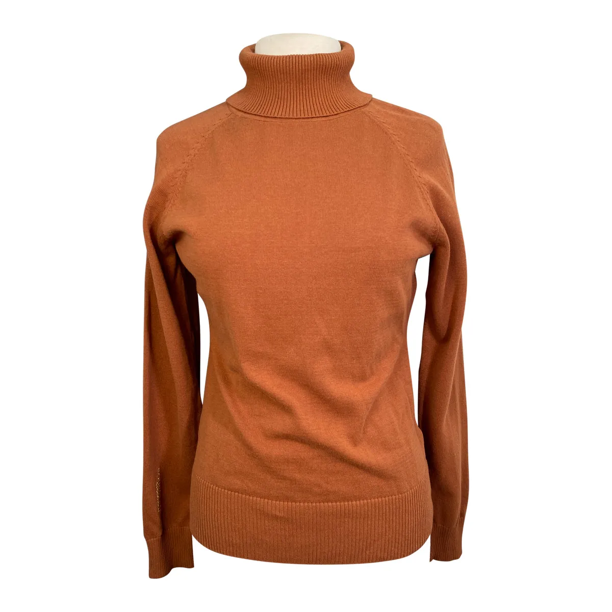 Equestrian Stockholm Knitted Polo Top in Copper - Women's Medium