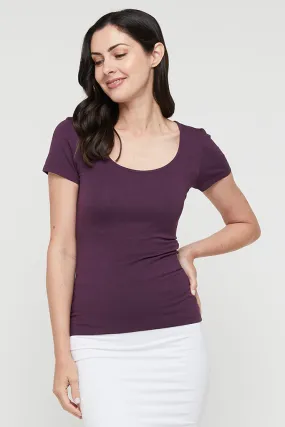 Essential Scoop Tee - Plum