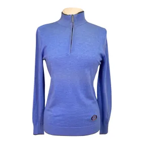 Essex Classics 'Trey' Quarter-Zip Sweater in Cornflower - Women's XL