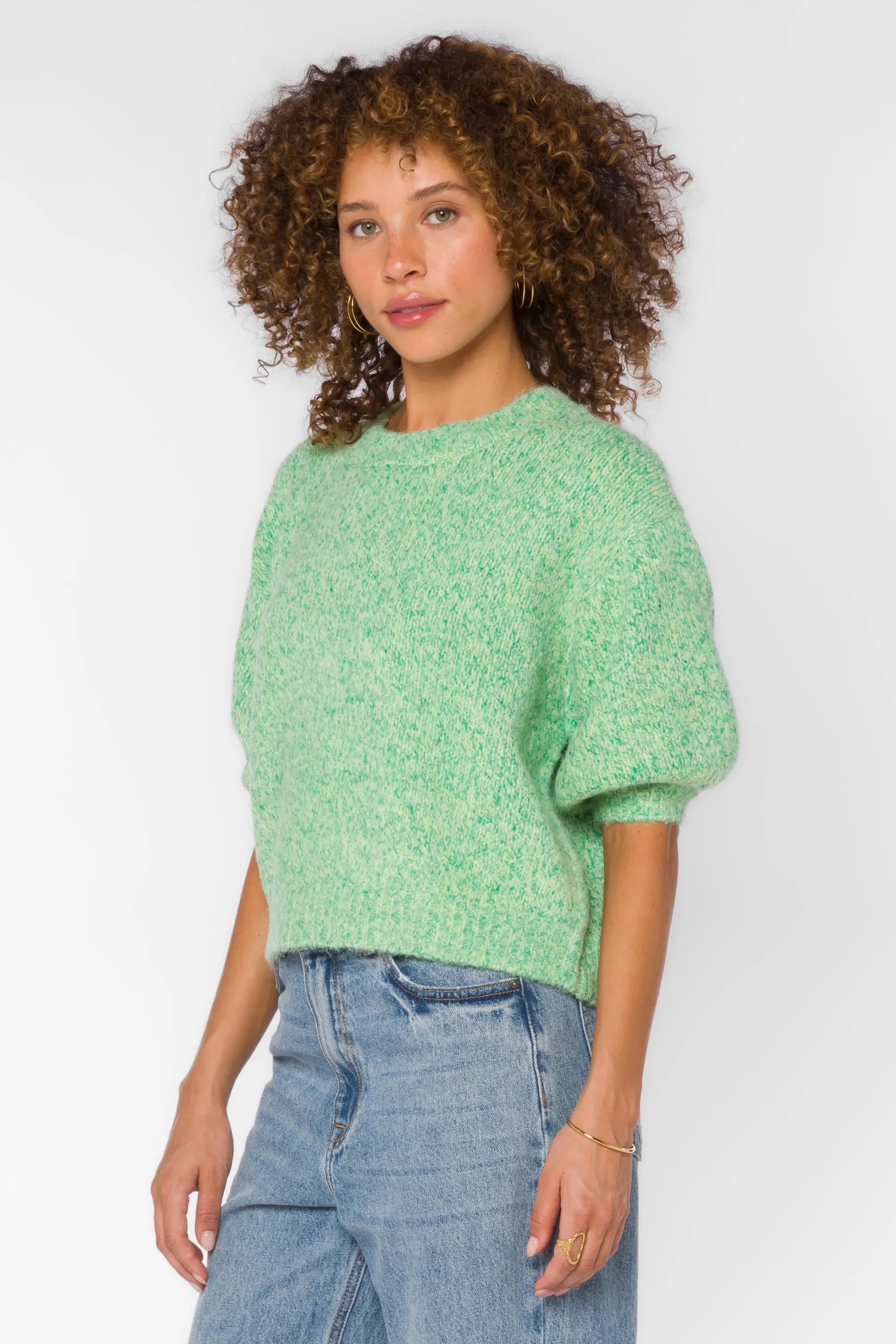 Fendy Marled Green Sweater