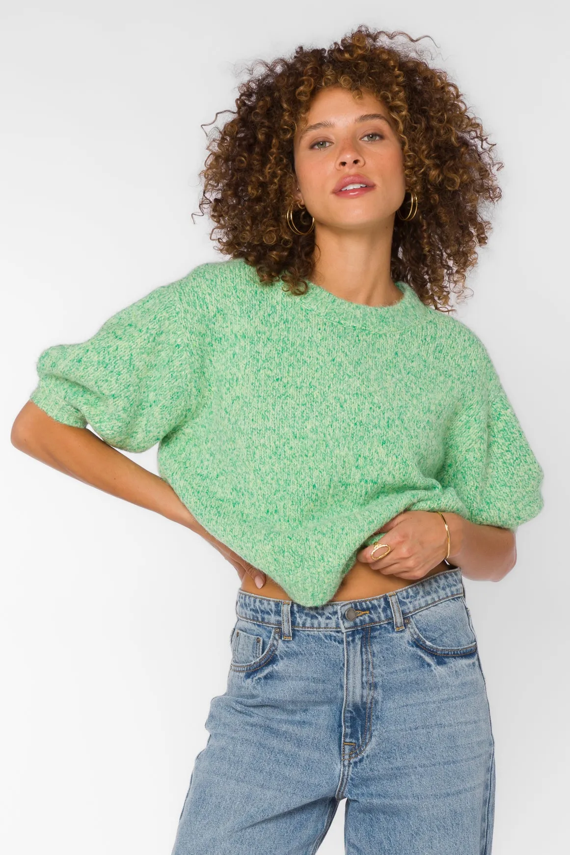 Fendy Marled Green Sweater