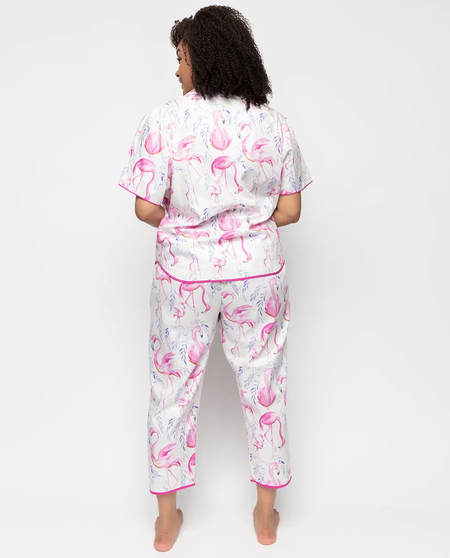 Fifi Flamingo Print Cropped Pyjama Bottoms