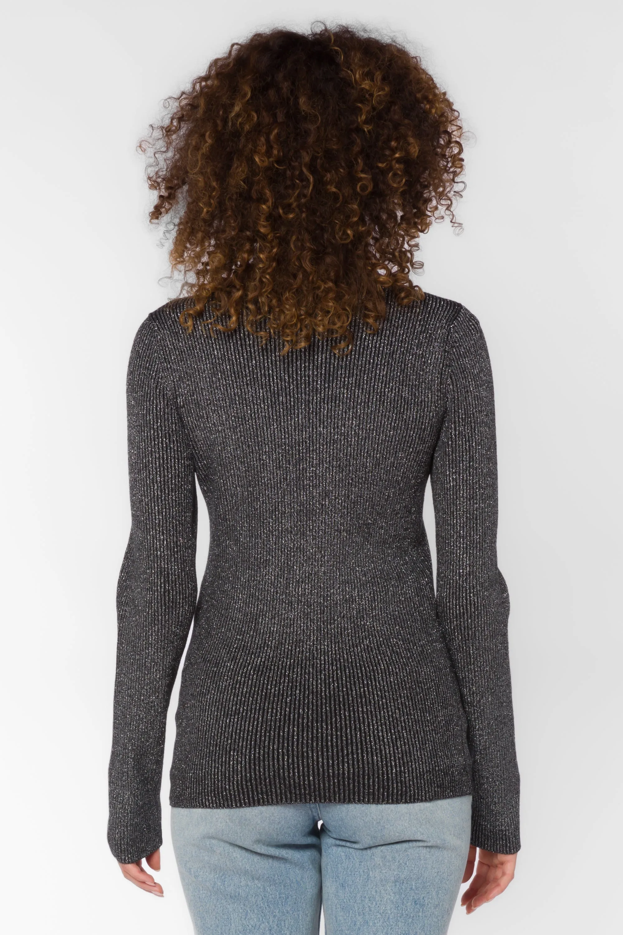 Garner Black Metallic Sweater