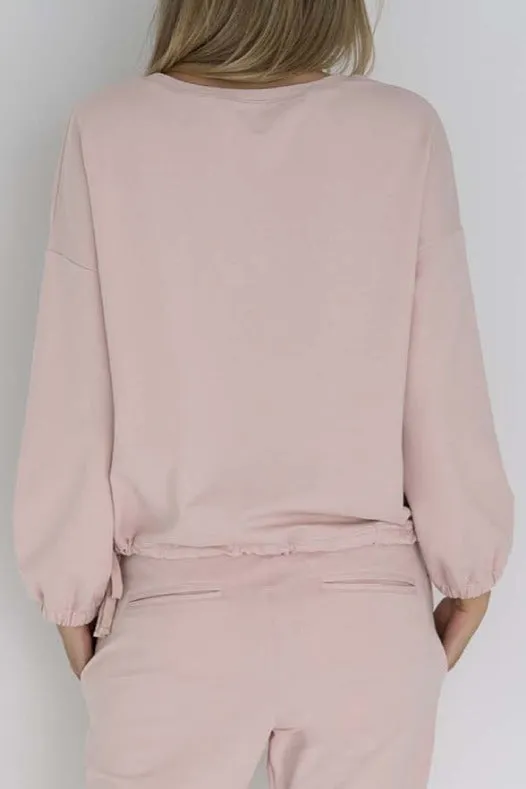 Gracie Drawstring Blush Super Soft Sweatshirt