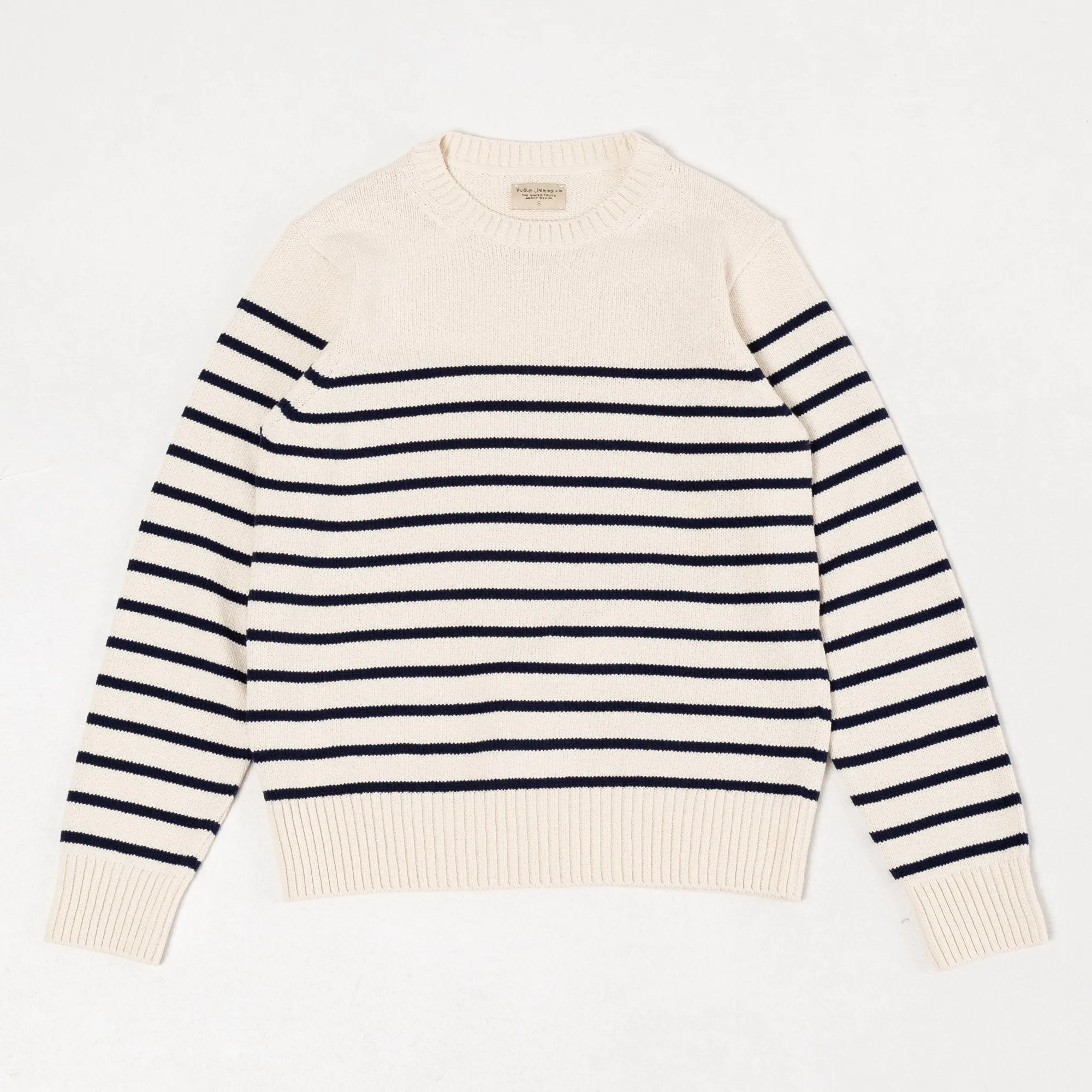 Hampus Recycled Stripe Off White / Navy