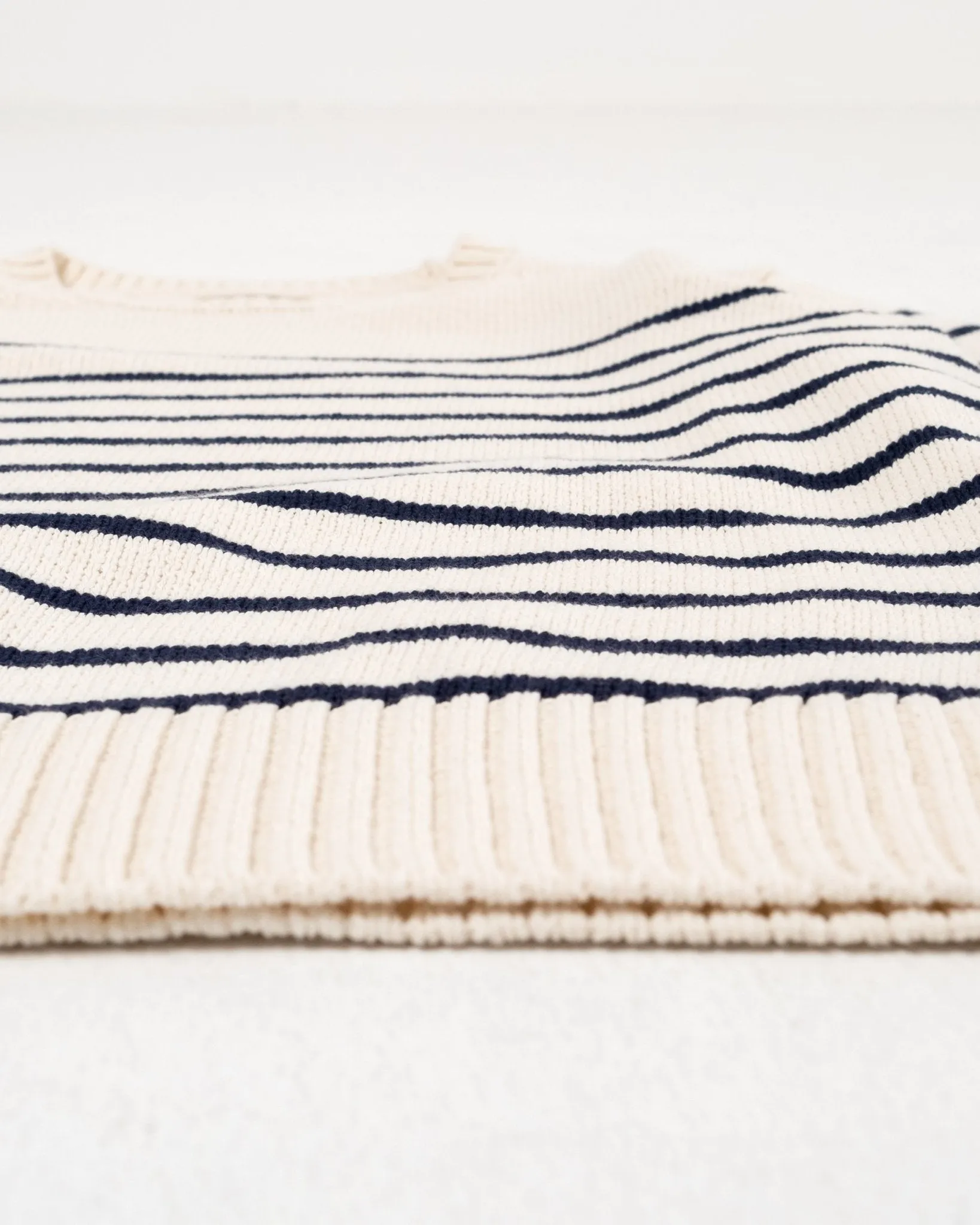 Hampus Recycled Stripe Off White / Navy