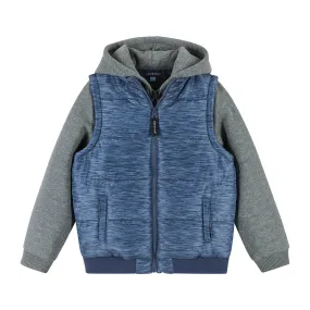 Hoodie Vest Combo Jacket (Size 7-16 Years) | Blue