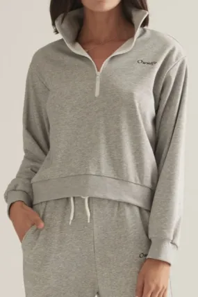 Jamie Grey Zip Up Fleece Jumper