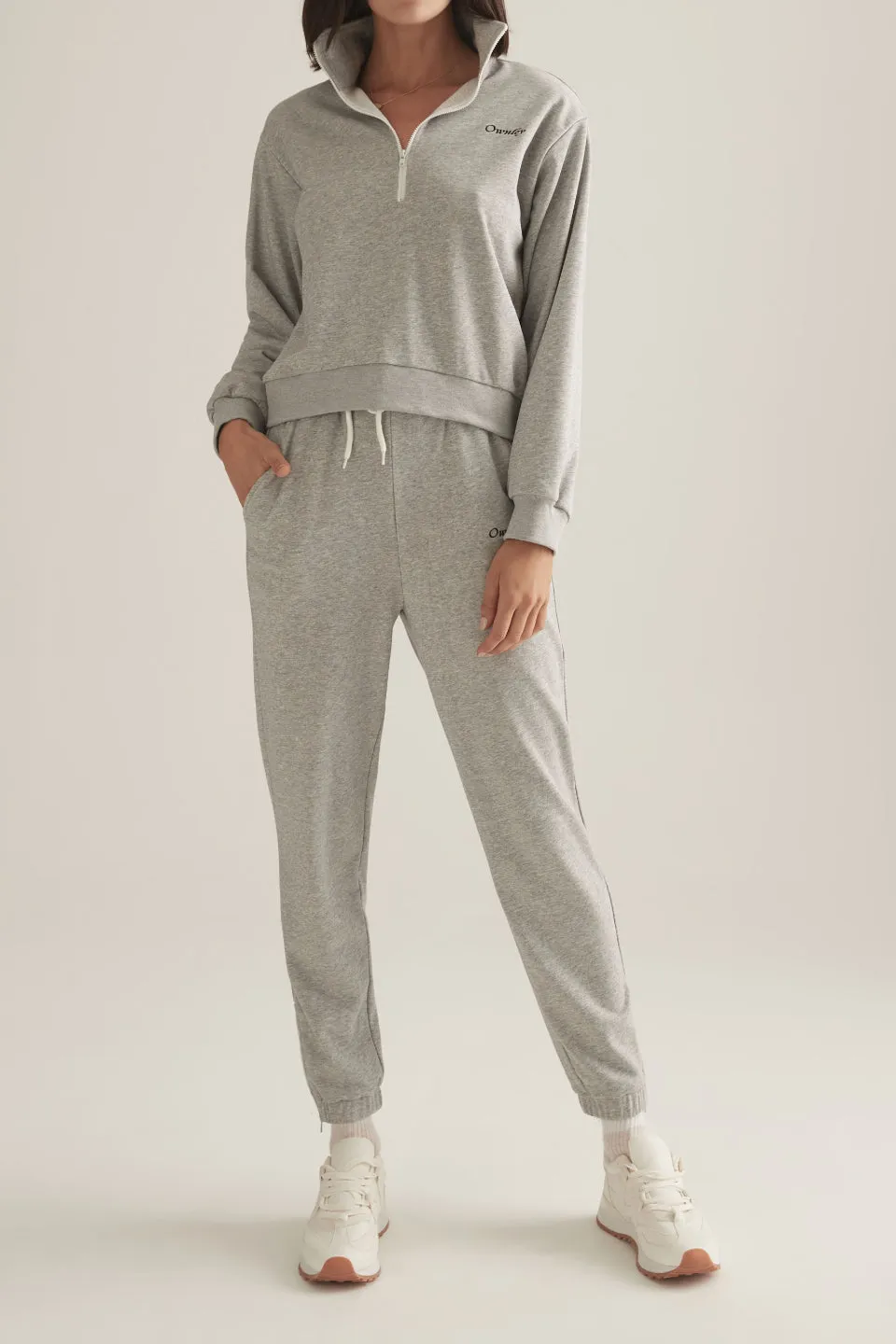 Jamie Grey Zip Up Fleece Jumper