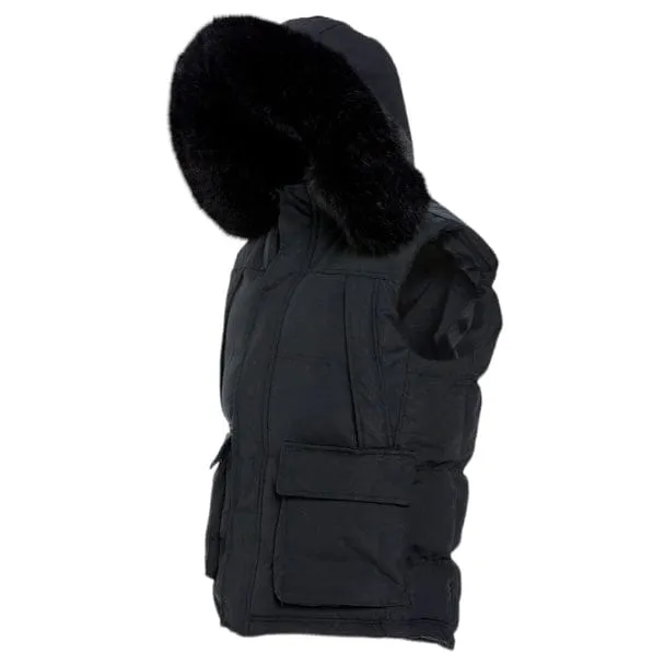 Jordan Craig Yukon Fur Lined Puffer Vest (Black) 9374V