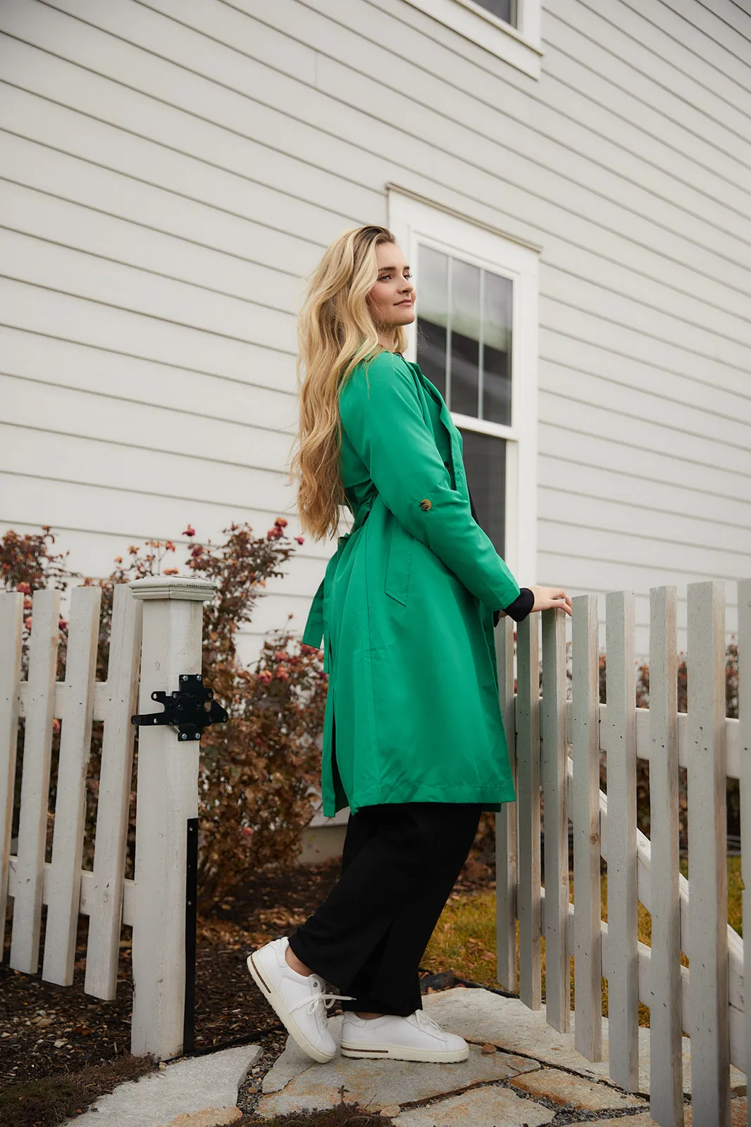 Kelly Green Trench Coat