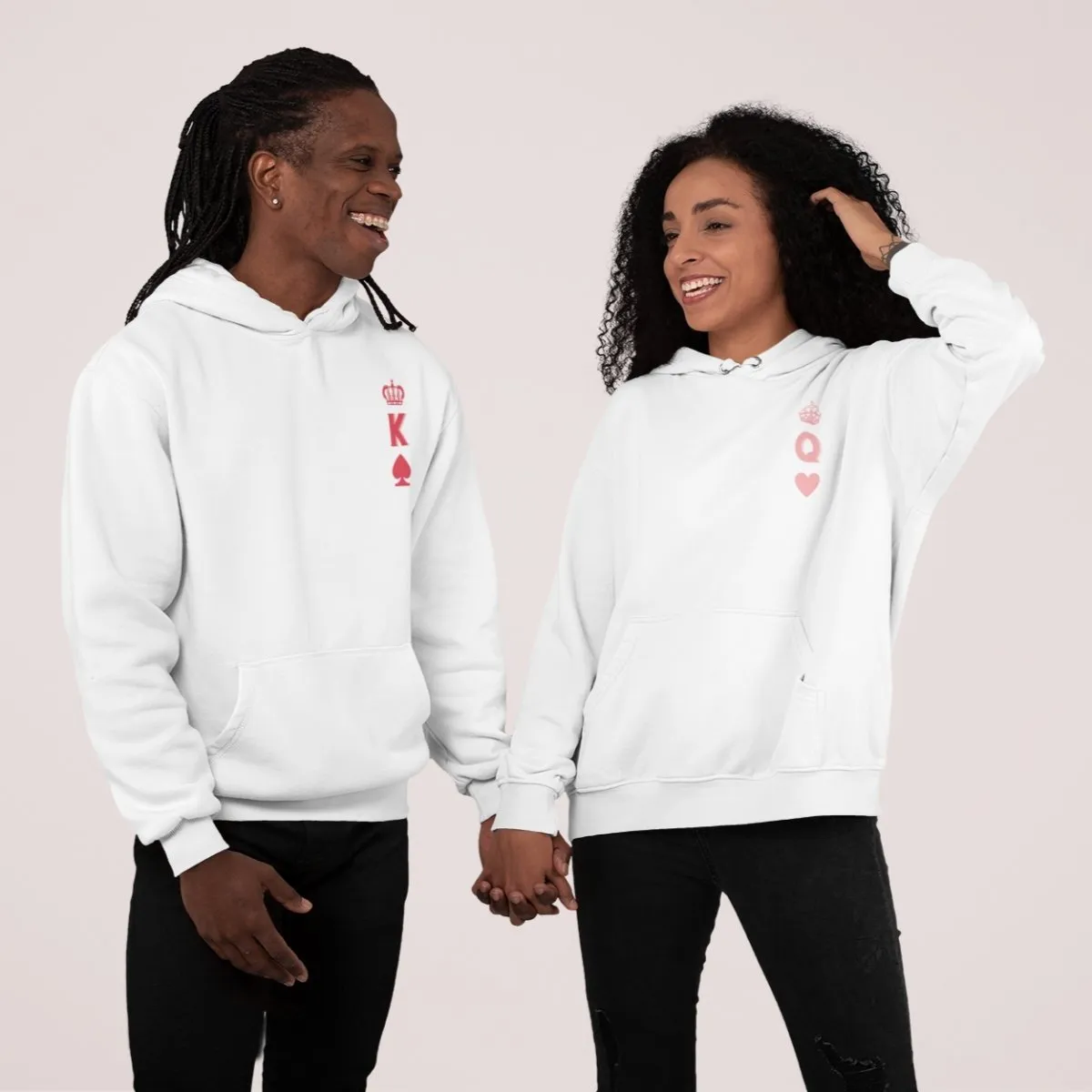 King Spades And Queen Heart Couple Hoodies